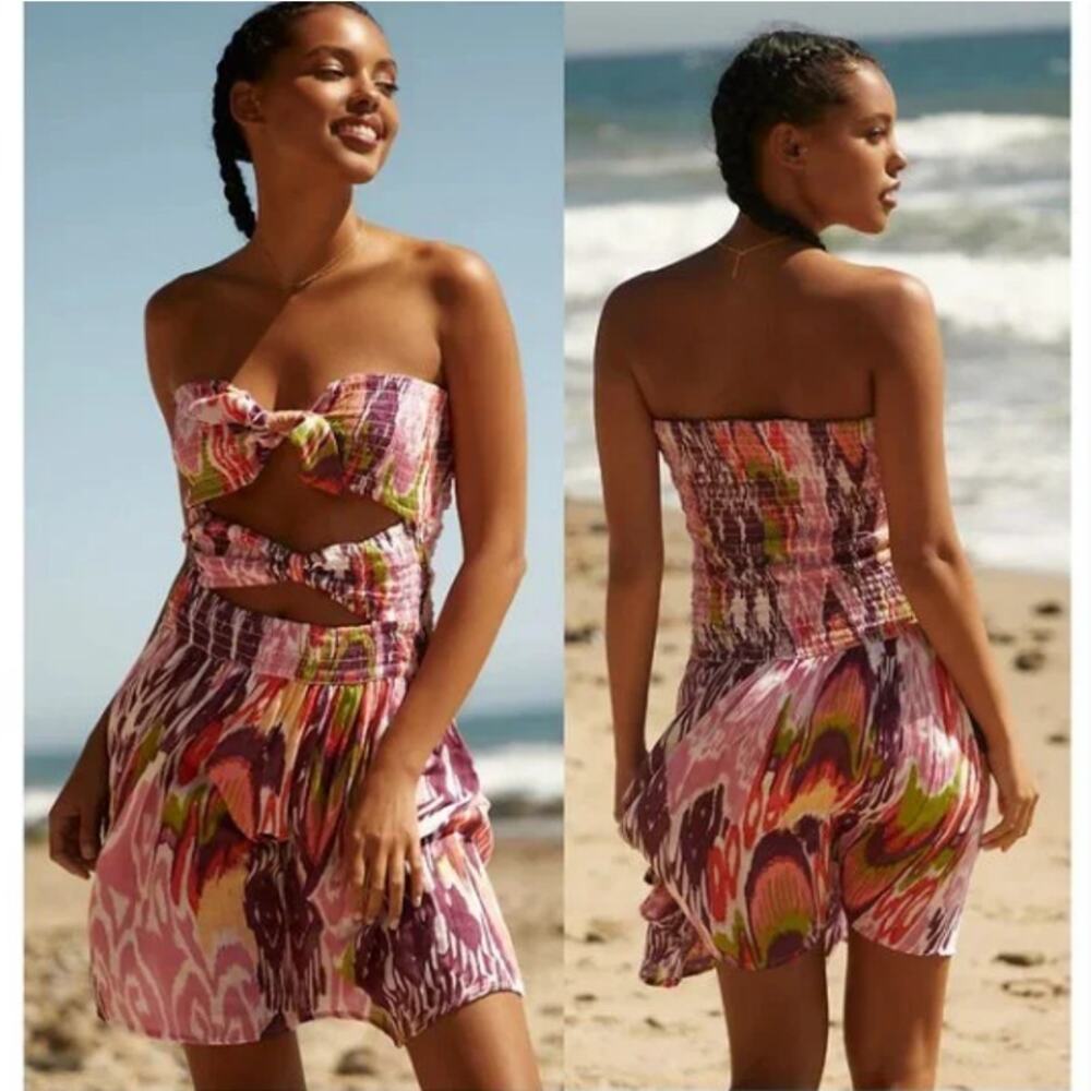 NWT Anthropologie Reversible Smocked Tie Front Sundress Size Medium